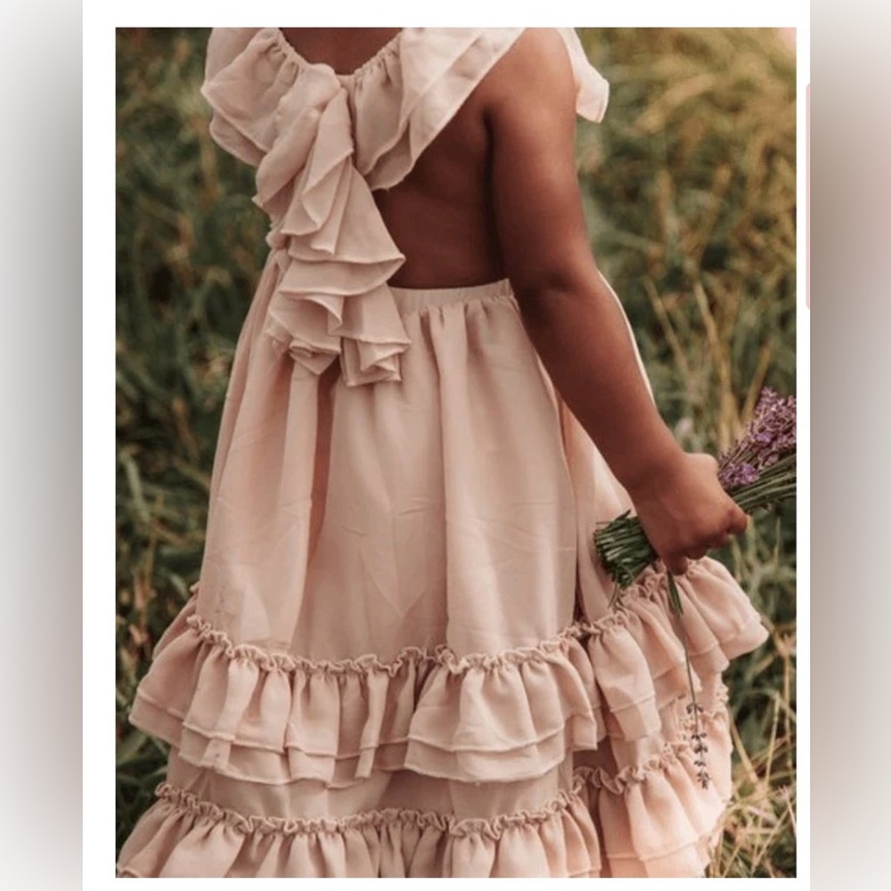 BAILEYS BLOSSOM NELLIE RUFFLE MAXI DRESS - CHAMPAGNE